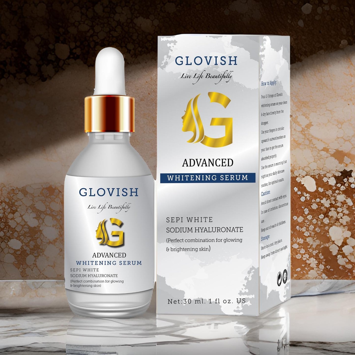 Glovish Whitening Face Serum ā Brightening and Hydrating Formula for Glowing Skin